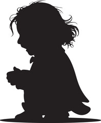 Silhouette of a Cute Toddler in Formal Wear
