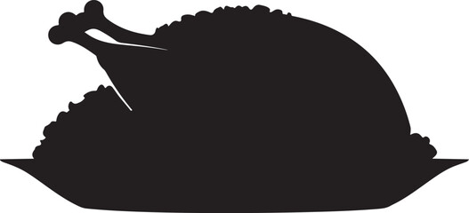 Roasted Turkey Silhouette on Serving Platter Thanksgiving Dinner