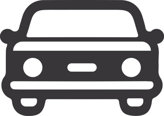Front view car icon isolated on white