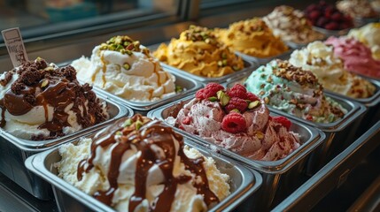 Obraz premium Variety of colorful ice cream