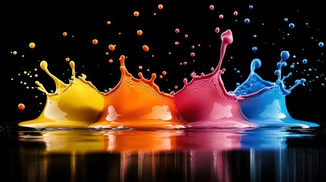Vibrant color splashes