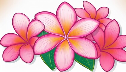 Fototapeta premium pink frangipani flower isolated on white background