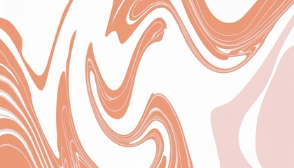 Obraz premium minimalistic orange and white wavy abstract wall art texture, modern organic shapes for branding, print media, web design, stylish interior decor