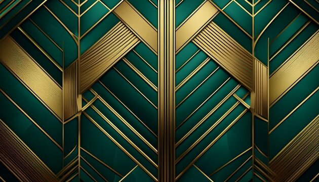 a luxury 3d background featuring an art deco inspired geometric pattern etched in gold over a deep emerald velvet surface the rich textures and elegant contrasts enhance the sophisticated visual