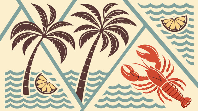 seamless pattern with palm trees