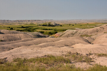 Petrified Mounds and a Valley Landscape in South Dakota