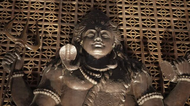 Majestic Shiva Statue in City Temple
