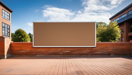 blank signboard mockup situated on a school campus bulletin board for showcasing event posters of educational institutions and activities