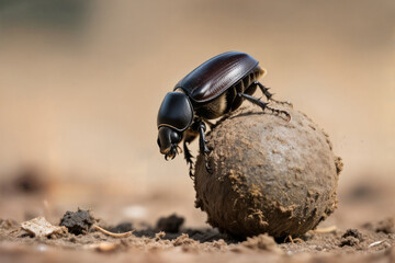 african dung beetle rolling ball concept concepto de bola rodante del escarabajo pelotero africano concept balle roulante du bousier africain image slider carousel banner photo background bok b&ouml;ceği
