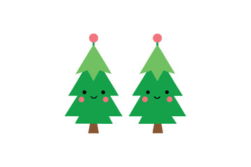 set of christmas trees