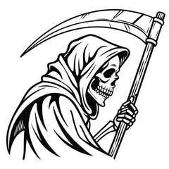 Adobe Illustrator Artwork 
Grim Reaper Skull Drawing Silhouette Vector illustrations for your work Logo, mascot merchandise t-shirt, stickers and Label designs, poster, greeting cards advertising .