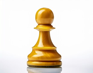 yellow chess pawn game piece strategy isolated on a white background