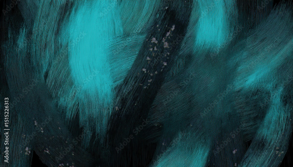 Poster turquoise teal flowing abstract texture with fine wavy lines and dark shadows, perfect for web desig