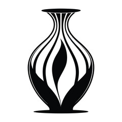 A vase vector silhouette design, white background