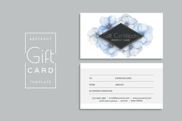 Gift card template with flowers. Vector illustration. EPS 10.
