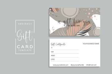 Gift card template with flowers. Vector illustration. EPS 10.