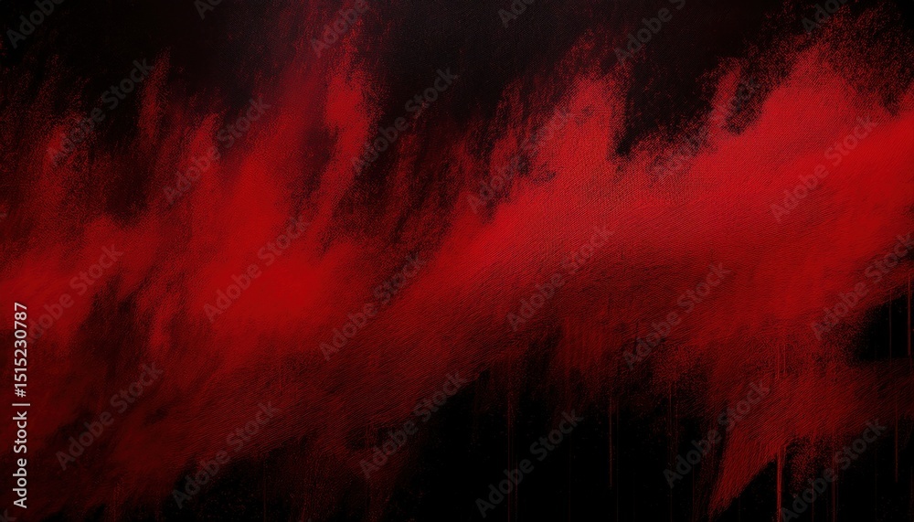 Poster dark red and black abstract textured background with bold brushstroke gradient and subtle canvas grain, ideal for horror theme, grunge design, dramatic poster, or edgy digital branding

