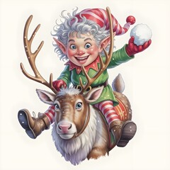 santa claus with reindeer