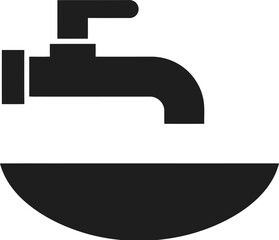 Obraz premium Sink with Tap Icon