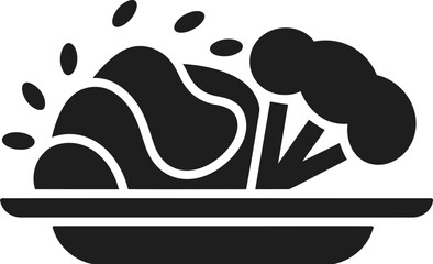 Plate with Meat and Broccoli Icon