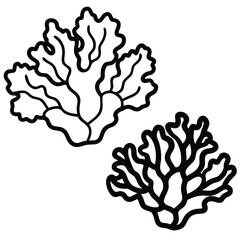 Naklejka premium Vector illustration of a green tree silhouette, a floral design element perfect for nature-inspired art and drawing patterns