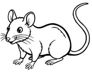 Cute little brown rodent, a squirrel vector illustration, isolated on a white background, looking like a tiny domestic mammal with fur and a tail