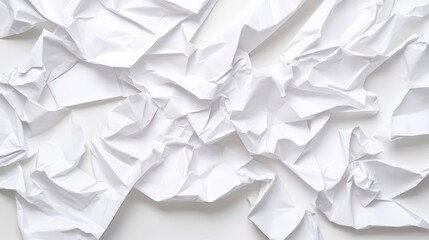 Obraz premium Crumpled White Paper Background for Abstract Design and Creative Projects in Minimalist Style