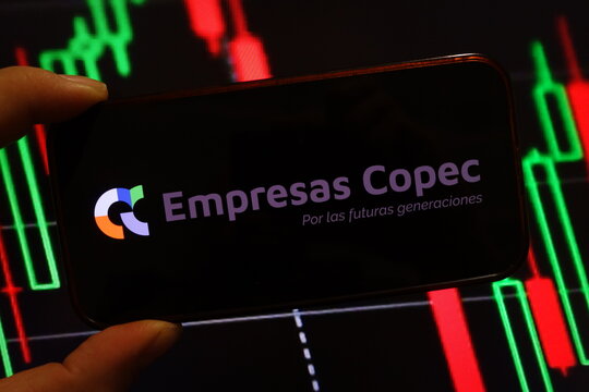 Konskie, Poland - February 18, 2025: Empresas Copec company logo displayed on mobile phone