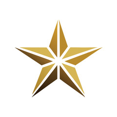 silhouette Modern gold star logo designo on white background