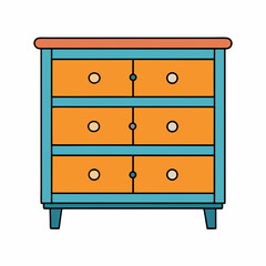 wooden chest of drawers isolated