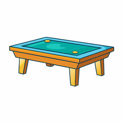 billiard table with balls