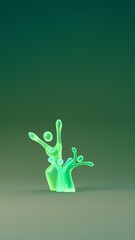 Abstract figures symbolizing diverse family unity on gradient background....