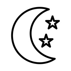 Moon outline icon. Space exploration icon isolated on white background. Transparent background, minimalist symbol. Vector images