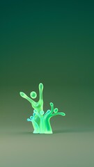 Abstract figures symbolizing diverse family unity on gradient background....