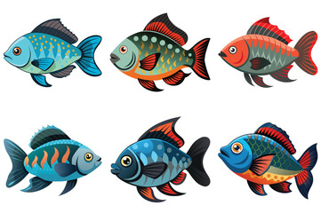 Fototapeta premium Gourami fish vector illustration isolated on white background.