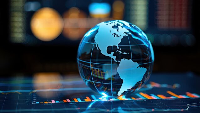 Global market trends and financial data visualization