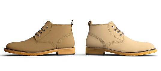 Classic Desert Boot with Clean Solid Backdrop for Easy Customization and Styling