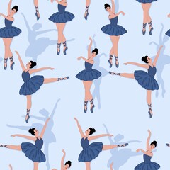 blue costume ballerina pattern design