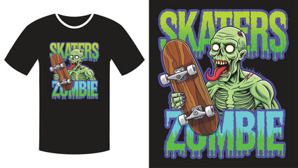 Fototapeta premium Skaters Zombie t shirt design