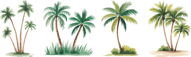 Naklejka premium palm tree branches Vectors illustrations 