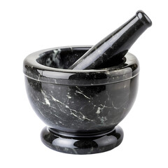 Black Marble Mortar and Pestle Set Kitchen Herb Grinder Spice Crusher