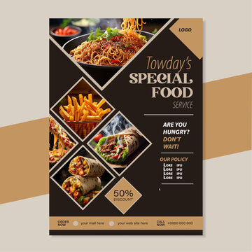 Flyer or Social Media Post Template Themed Food flayer design fresh and clean.