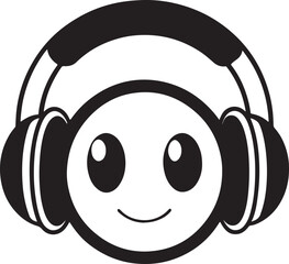 headphones --black-and-white--minimalist--simple--i .eps