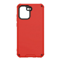 Red protective phone case on transparent background