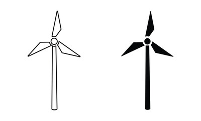 Wind mill vector icon. Wind turbine icon. Wind turbine vector line icon. Wind power.