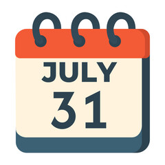 July 31 calendar vector on white background
Vector calendar with date