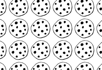 seamless cookie pattern - hand-drawn food doodle style
