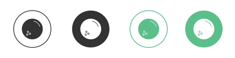 Bowling ball icon logo vector set. Graphic design elements