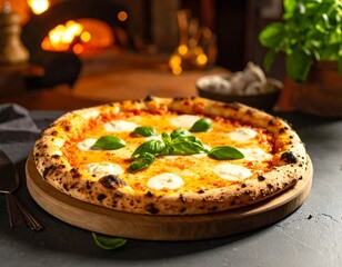 Delicious pizza with basil (1)