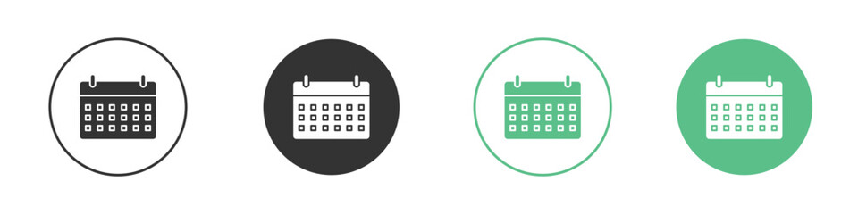 Calendar icon logo vector set. Graphic design elements